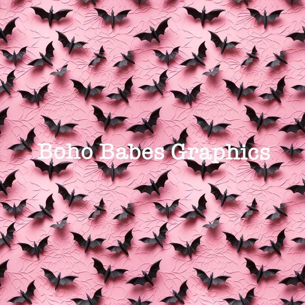 Boho Babes Graphics - Bats pink