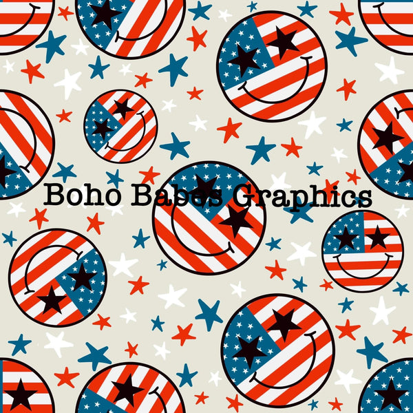 Boho Babes Graphics - Americana Smiley