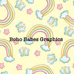 Boho Babes Graphics - Rainbow butterfly yellow