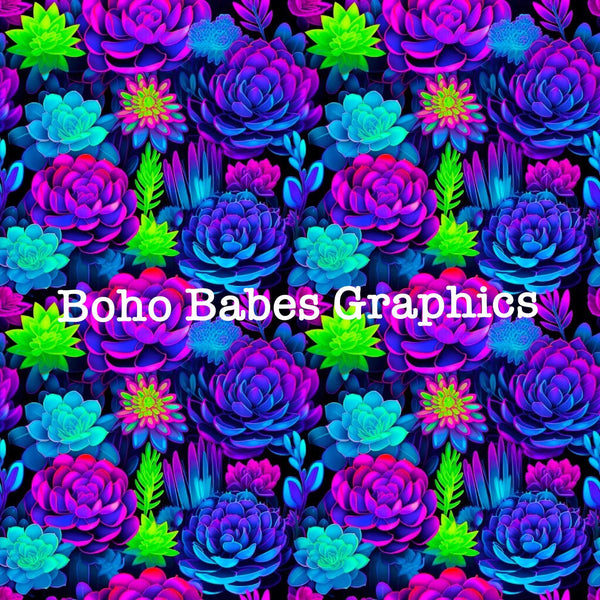 Boho Babes Graphics - Neon succulent