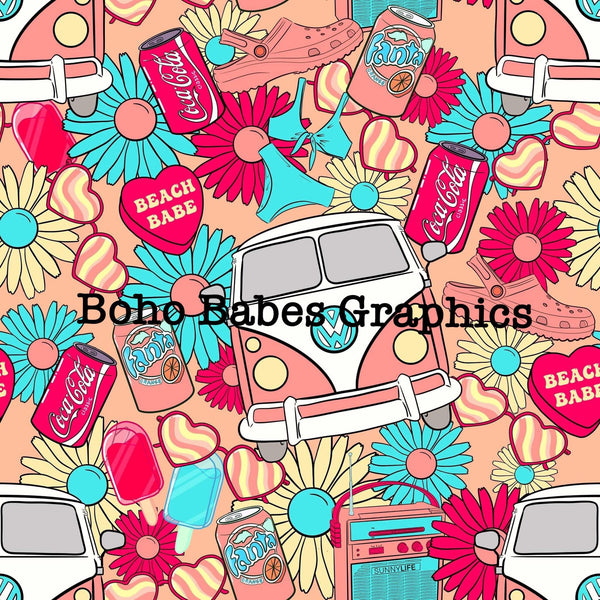 Boho Babes Graphics - Retro Beach