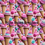 Boho Babes Graphics - Pink cones