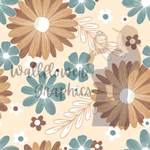 Wallflower Graphics (seamless) - Brown and Blue Floral