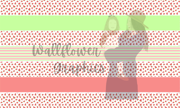 Wallflower Graphics ( half/full yard bow files) - White Watermelon Bow Strip Yard