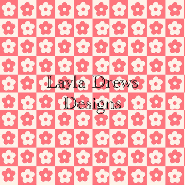 Layla Drew's Designs -Pinky Floral Checkers