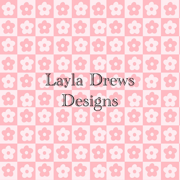 Layla Drew's Designs -Pink Floral Checkers