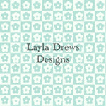 Layla Drew's Designs -Muted Blue Floral Checkers
