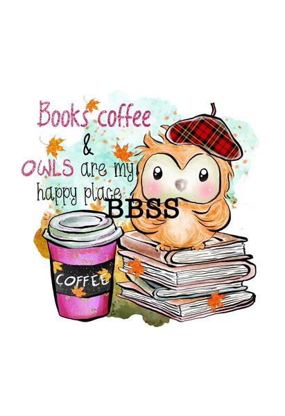Fall - Books, coffee and owl