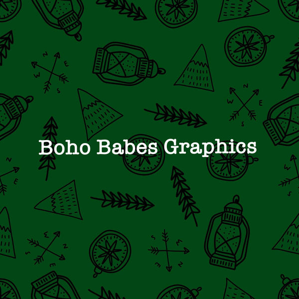 Boho Babes Graphics - Camping green