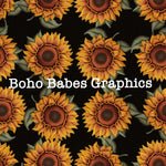 Boho Babes Graphics - Black sunflower