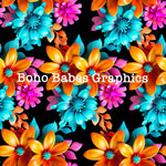 Boho Babes Graphics - 3D floral black