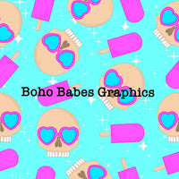 Boho Babes Graphics - Skulls popsicles