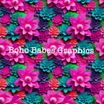 Boho Babes Graphics - Bright 3d floral