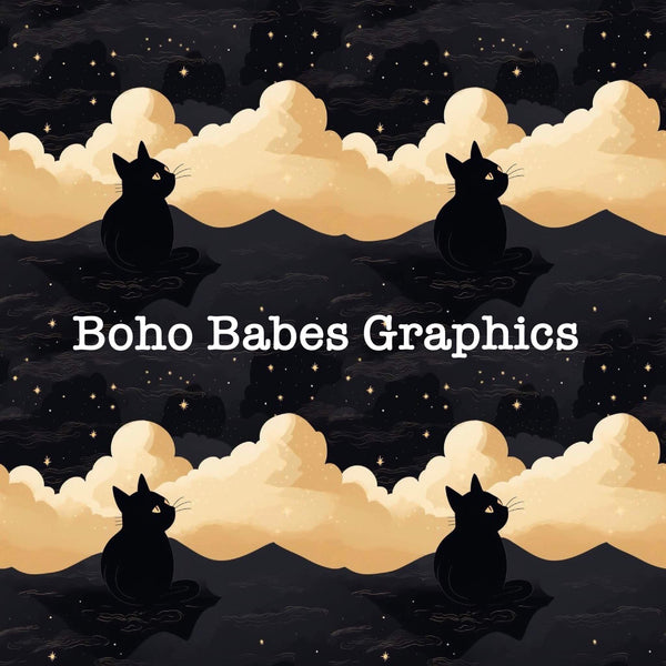 Boho Babes Graphics - Black cat