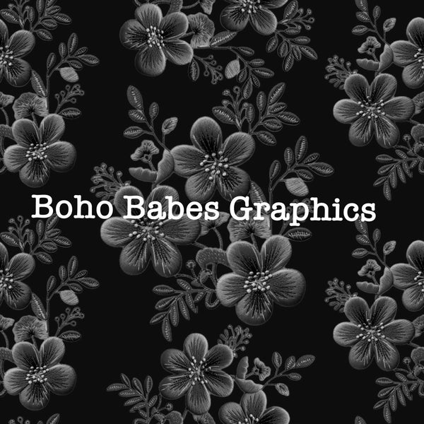 Boho Babes Graphics - Black embroidery