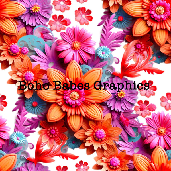 Boho Babes Graphics - 3D floral