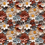 Boho Babes Graphics - Blue cream floral