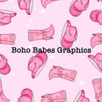 Boho Babes Graphics - Boots pink