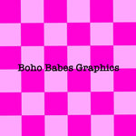 Boho Babes Graphics - Checkered pink