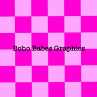 Boho Babes Graphics - Checkered pink