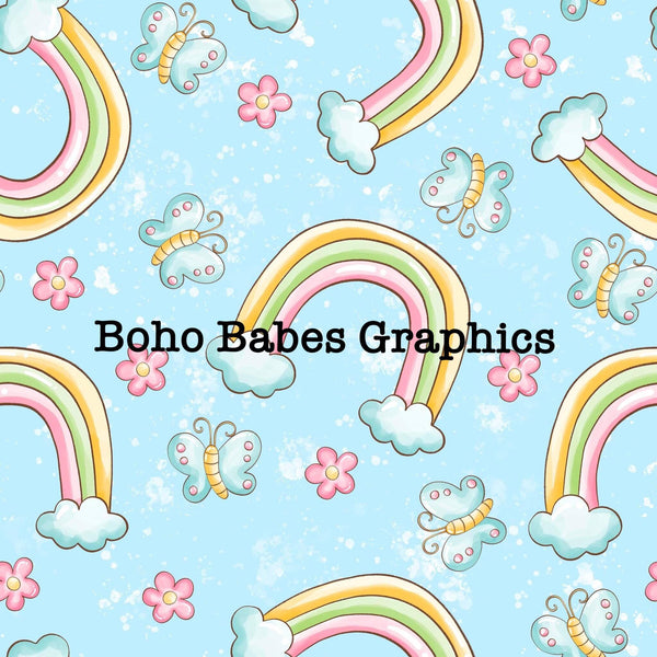 Boho Babes Graphics - Butterfly rainbow