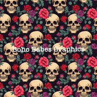 Boho Babes Graphics - Floral skull