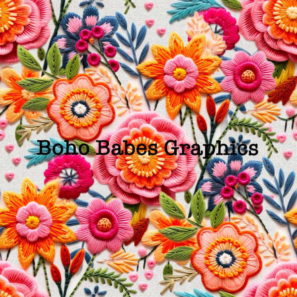 Boho Babes Graphics - Bright embroidery