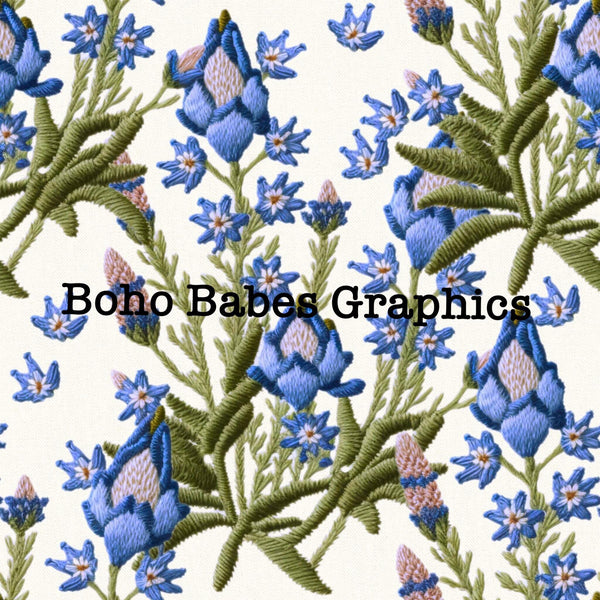 Boho Babes Graphics - Blue bonnets