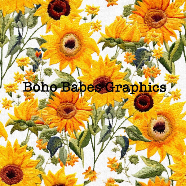 Boho Babes Graphics - Embroidery sunflower