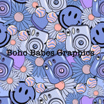 Boho Babes Graphics - Blue Happy