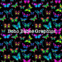 Boho Babes Graphics - Neon butterfly