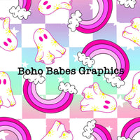 Boho Babes Graphics - Ghostie checkered ombré summer