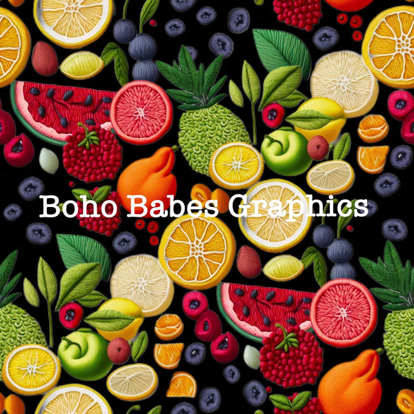 Boho Babes Graphics - Fruit salad black