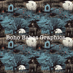 Boho Babes Graphics - Haunted house