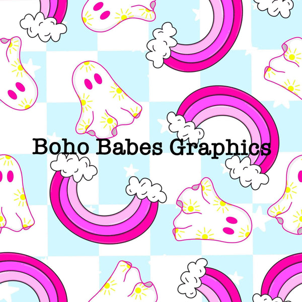 Boho Babes Graphics - Ghostie checkered