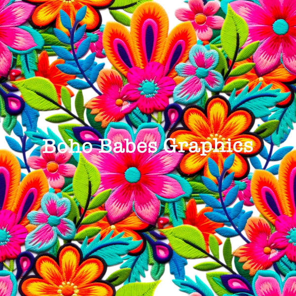 Boho Babes Graphics - Neon embroidery