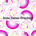 Boho Babes Graphics - Ghostie pink checkered