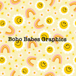 Boho Babes Graphics - Rainbow Smiley Yellow