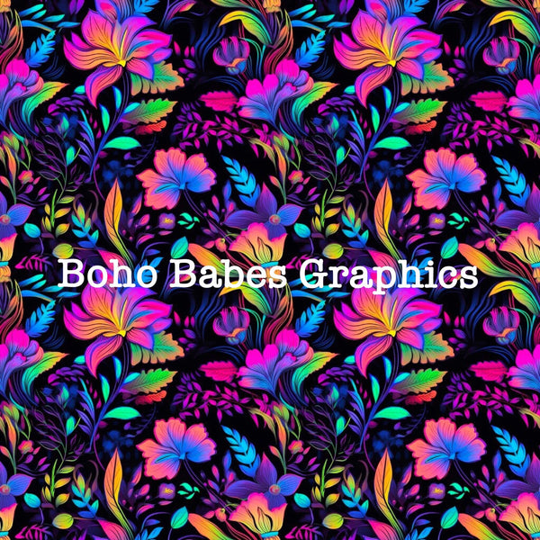 Boho Babes Graphics - Neon floral