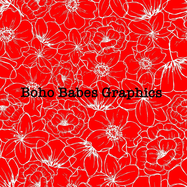 Boho Babes Graphics - Floral Americana Red