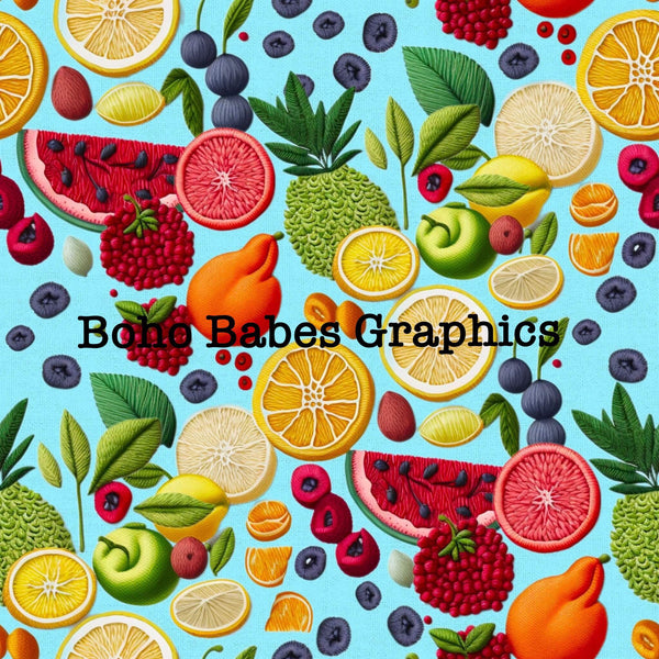 Boho Babes Graphics - Fruit salad blue