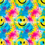 Boho Babes Graphics - Tie dye smiley