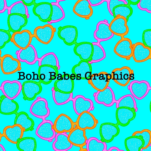 Boho Babes Graphics - Summer Sunglasses bright blue