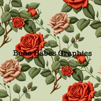 Boho Babes Graphics - Roses sage embroidered