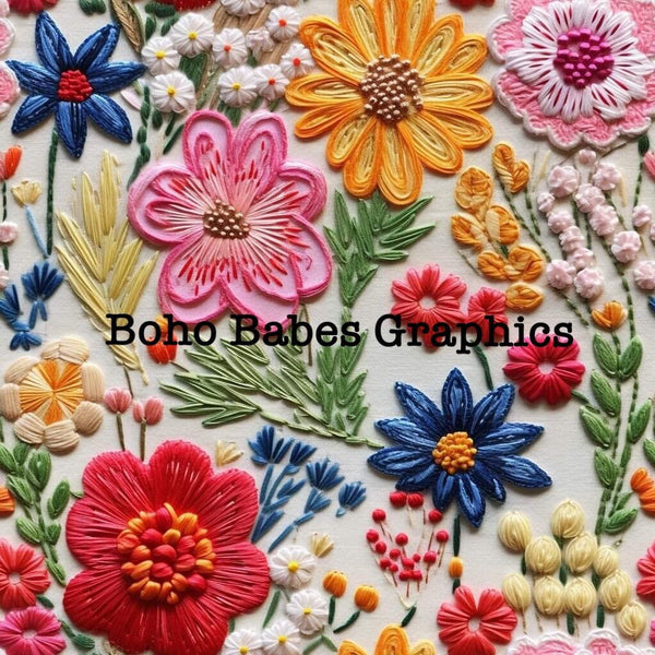 Boho Babes Graphics - Wildflower embroidery