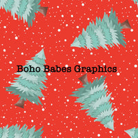 Boho Babes Graphics - Winter trees red