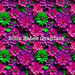 Boho Babes Graphics - Purple pink green floral