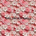 Boho Babes Graphics - Pink white 3d