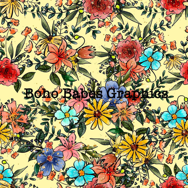 Boho Babes Graphics - Yellow floral