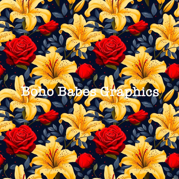 Boho Babes Graphics - Red rose flora